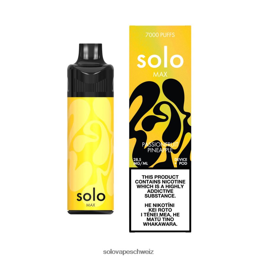 Passionsfrucht-Ananas Solo MAX Pod-Kit VXT6N269 | Solo Vape Schweiz Passionsfrucht-Ananas Solo MAX Pod-Kit VXT6N269 | Solo Vape Schweiz
